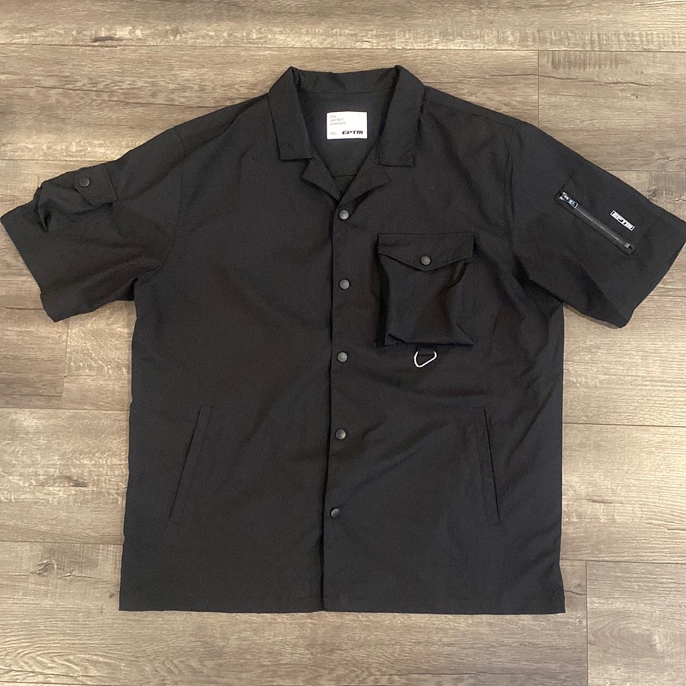 Embellish Black Button Down Shirt Size 3XL